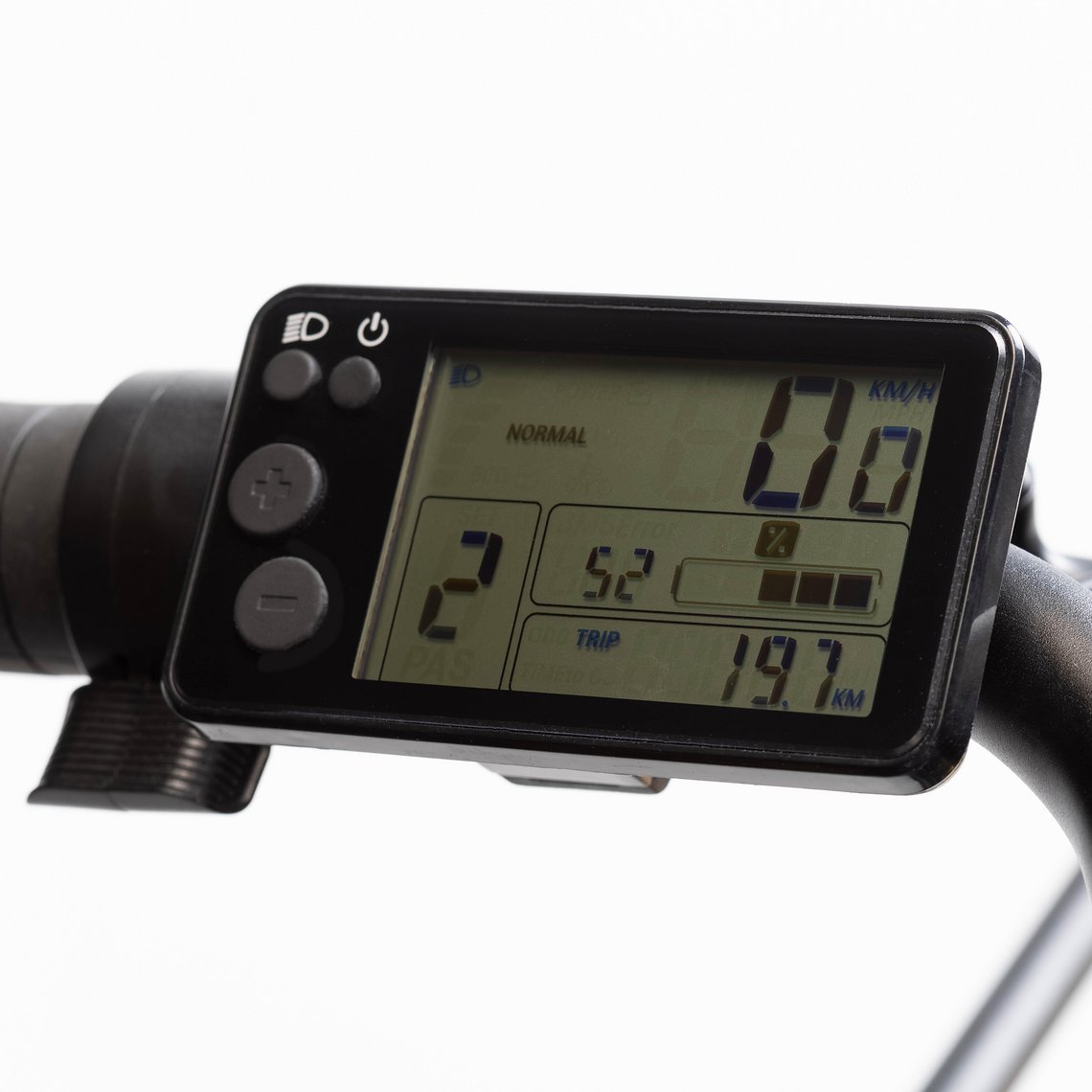 Nicht schön aber funktional: Das LCD-Display am BTWIN R500E.