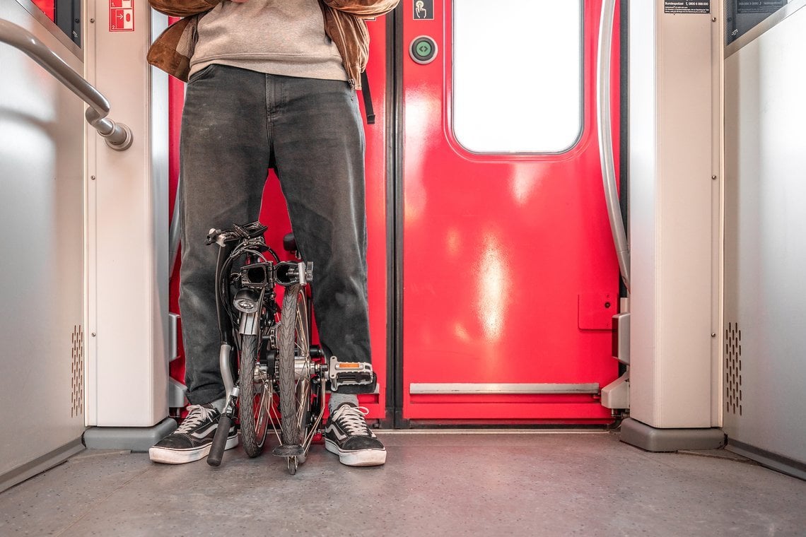 Für die Bahn gemacht: das Brompton-Faltrad.