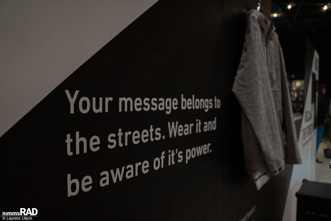 "Your message belongs to the streets. Wear it and be aware of it's power. And Nimms Rad"