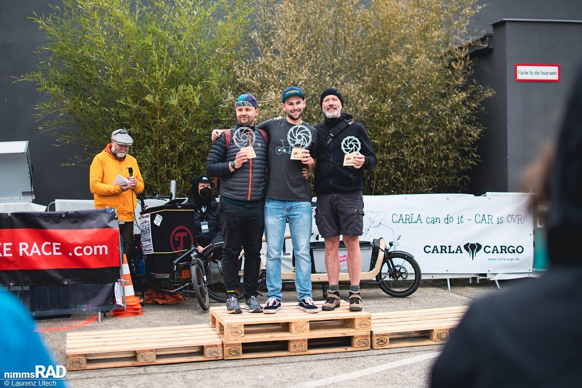 Die Sieger des Cargobike Races in der Kategorie Bio-Cargobike.