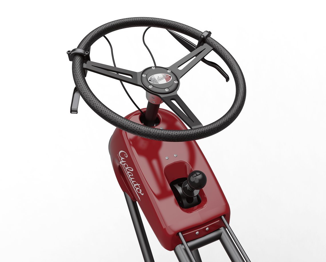 Das Cockpit erinnert dann so gar nicht mehr an ein Lastenrad ...