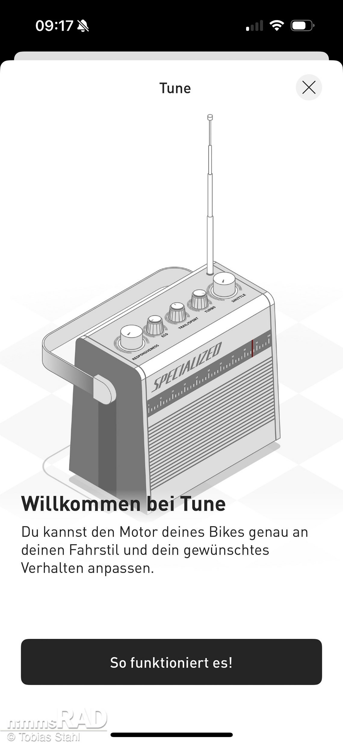 Tune nennt Specialized die Möglichkeit, die drei Unterstützungsmodi voreinzustellen