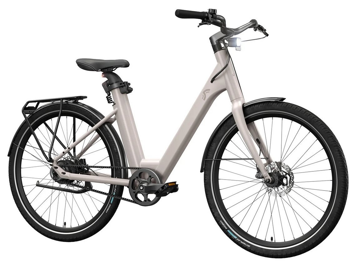 Crivit Urban E-Bike Y.2 ist das Schwestermodell mit tiefem Einstieg.