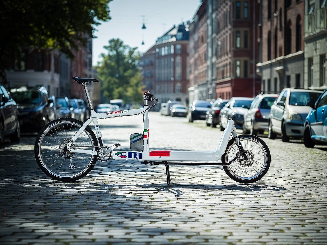 So sieht es aus, das dänisch-italienische Renn-Lastenrad: Bullitt Vigorelli