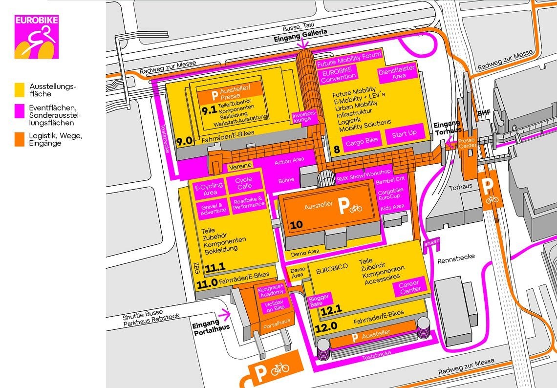 Lageplan der Eurobike 2022