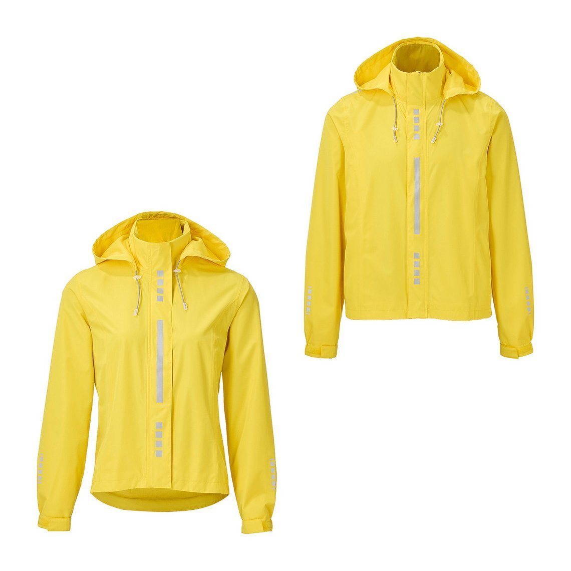 Die Regenjacke verfügt über reflektierende Drucke, verklebte Nähte und eine seitliche Belüftung. 19,99 €