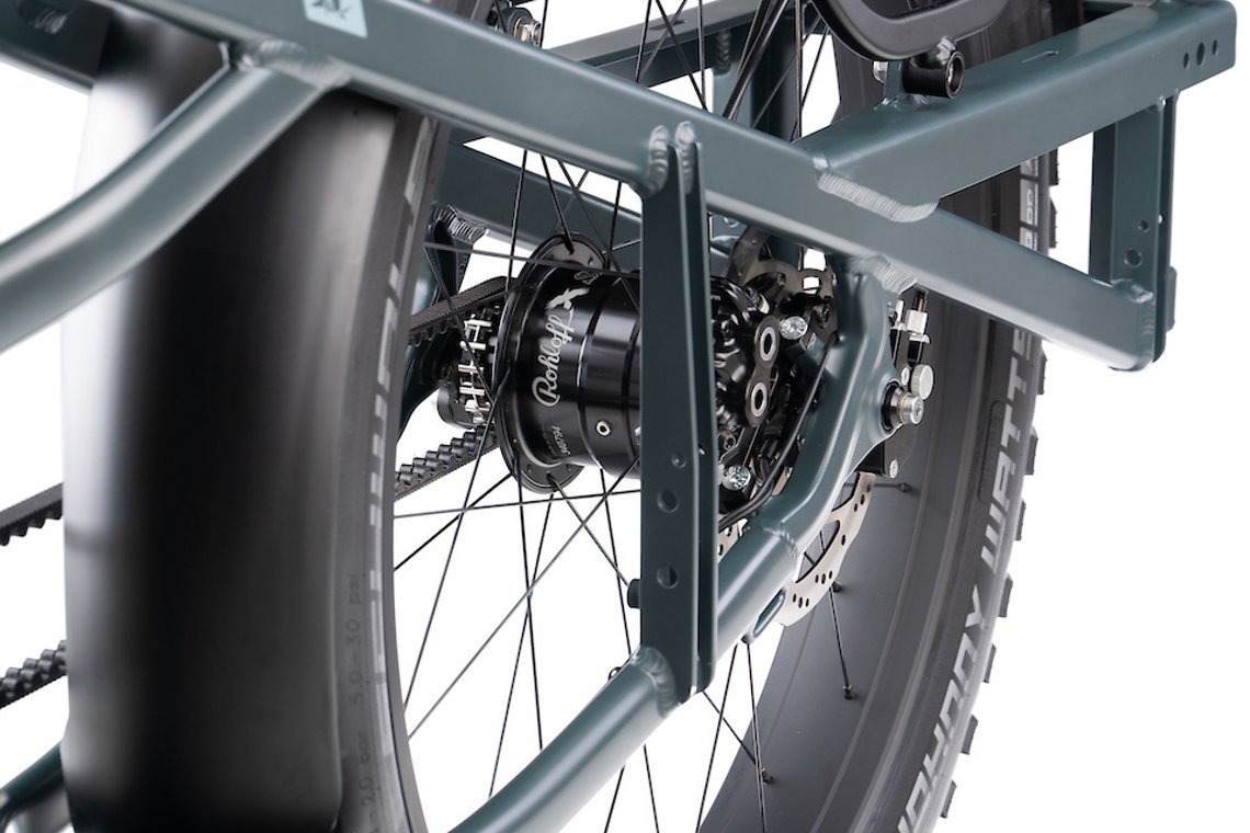 Das Orox R14 kommt mit Rohloff Speedhub Nabe mit 14 Gängen und extra großer Entfaltung.