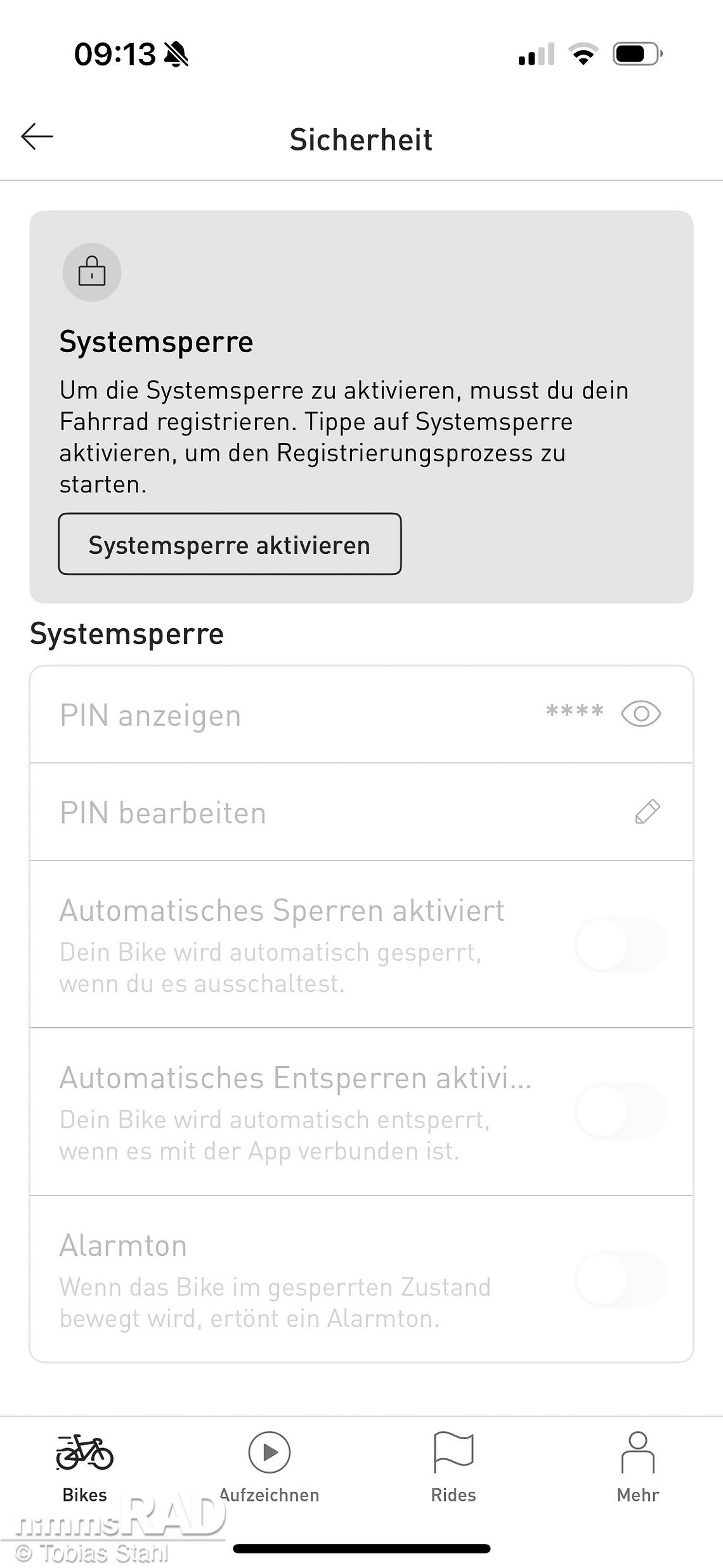 Clevere Lösung für die Sicherheit: Der Antrieb kann per App gesperrt werden