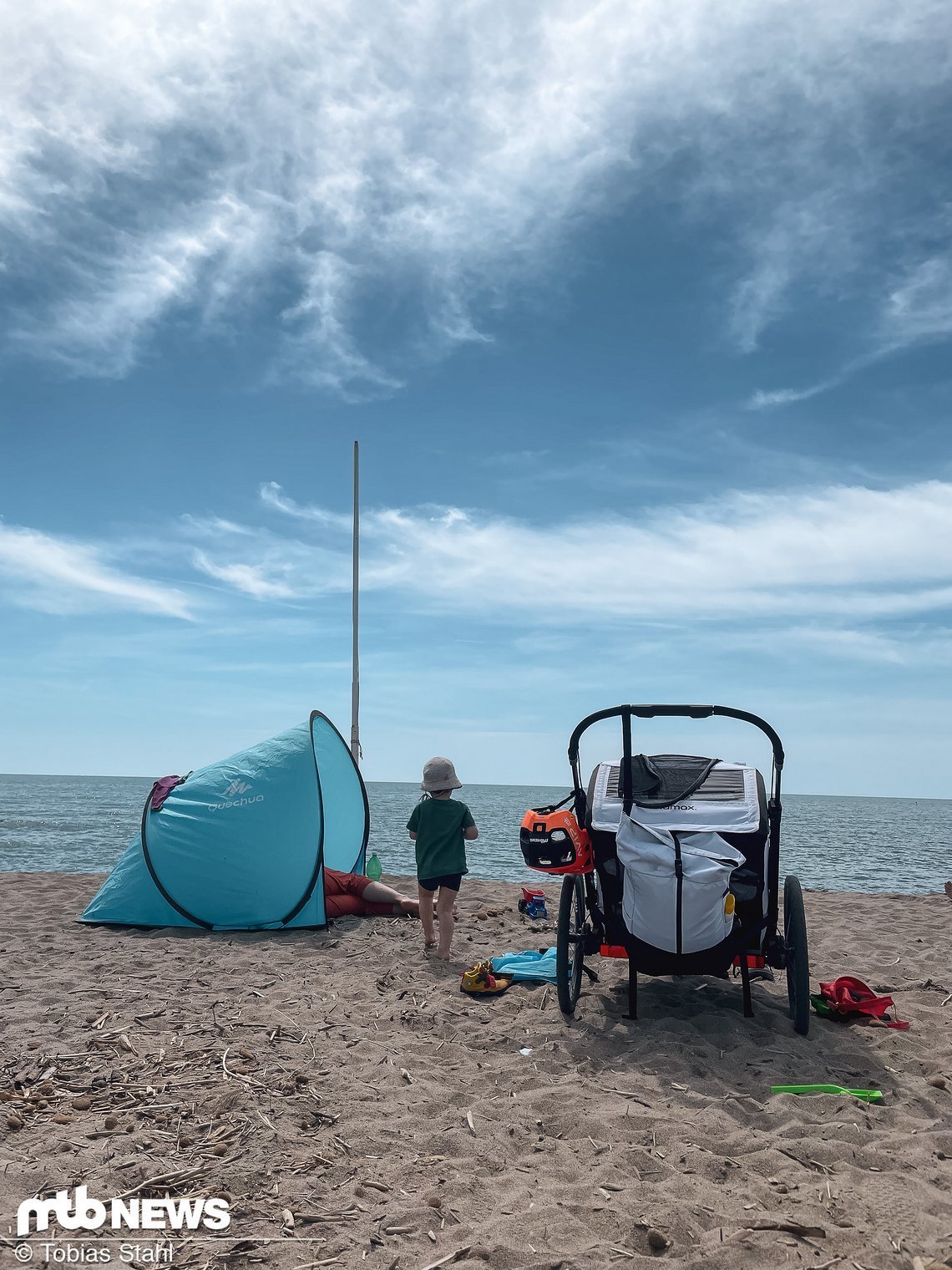 Netter Nebeneffekt: Kein Umpacken und an den Strand schleppen der diversen Ausrüstungsgegenstände