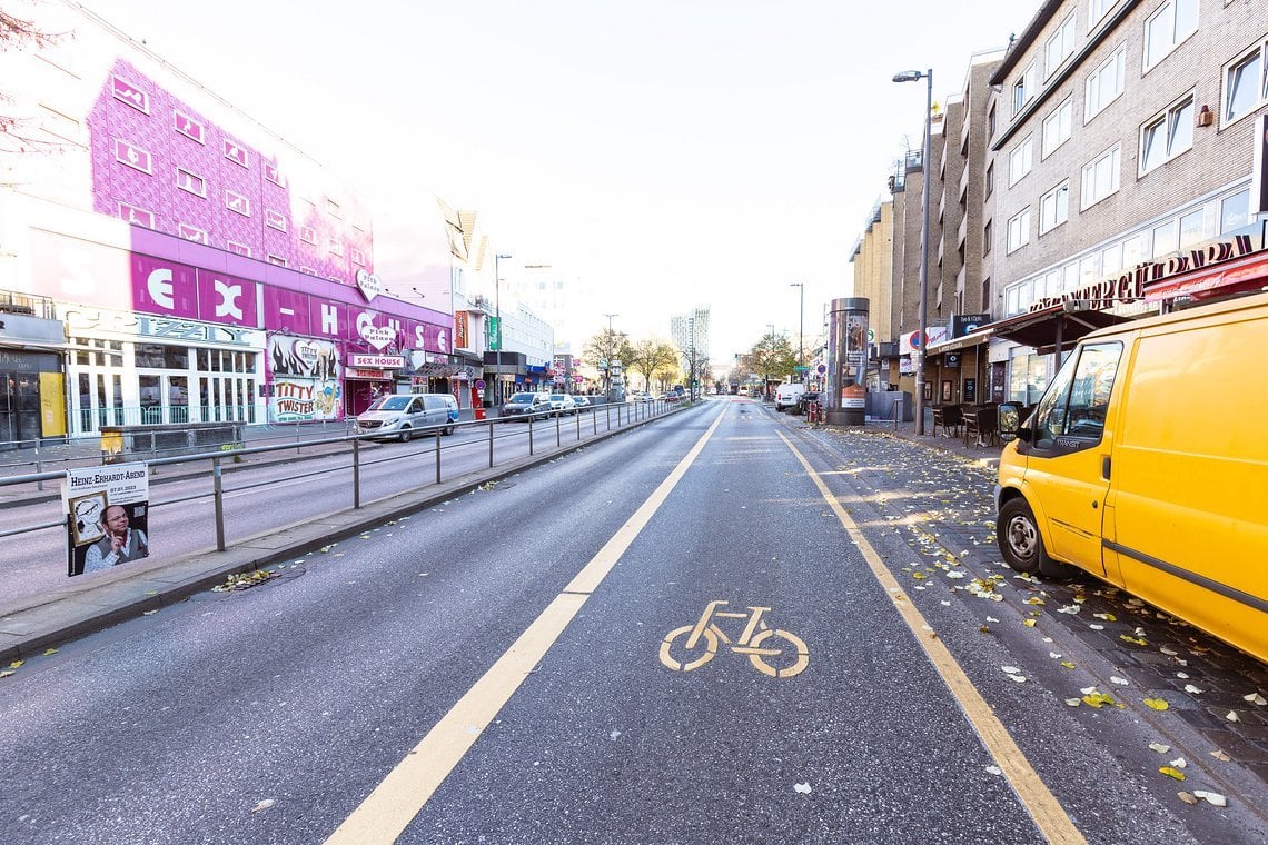 … im unteren Bereich ist die Pop-up Bikelane bereits offen und befahrbar. …