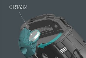 Die Energie für den Funk kommt aus einer CR1632 Knopfzelle