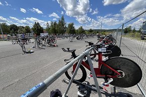 Nach dem Radfahren wird das Bike wieder in der Wechselzone abgestellt.