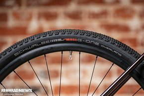 Am vorgestellten Bike sind 50er Schwalbe G-ONE verbaut.