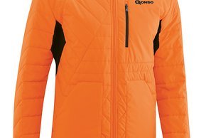 Die Mula-Primaloft-Jacke kommt im schlichen schwarz oder, wie hier im Bild, in "red orange" daher