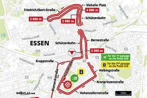 Die Schlussrunde in Essen wird ebenfalls mehrmals befahren.