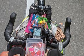 Die große Tasche am Cockpit für Essen zahlte sich aus.