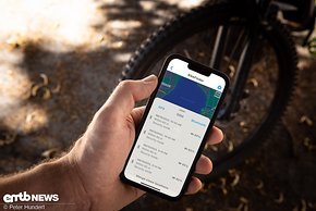 Die BikeFinder-App  zeigt Positionsdaten für drei verschiedene Methoden an.