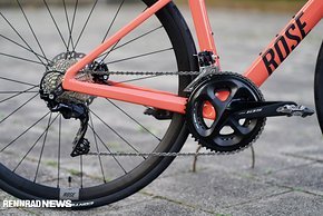 Die Shimano 105 macht einen sehr guten Job