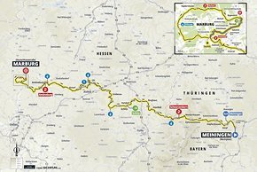 Auf Etappe 2 der Deutschland Tour von Meiningen nach Marbug steht der längste Abschnitt auf dem Programm.
