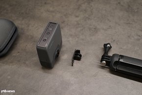 Fusion-Kamera, Aufnahmeadapter und Handgriff.
