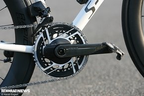 Der Powermeter ist fest im einteiligen 48/35 Kettenblatt verbaut.