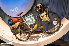 Sein originales Bike von damals kann als Teil der Ausstellung bestaunt werden.