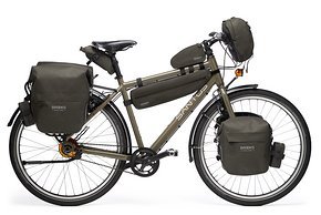Und maximales Radreise Set-up in Kombination von Bikepacking- und Tourentaschen