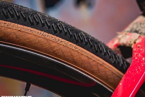 Wegen der Anordnung der Schuppen sind die Reifen laufrichtungsgebunden. Am Hinterrad sorgen sie für Traktion...