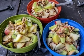 Caro hat uns jeden Morgen ein wohlschmeckendes Porridge gekocht. Das gibt Power für viele Stunden auf dem Bike.