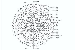 12 Ritzel zeigt die technische Zeichnung des Shimano Patents