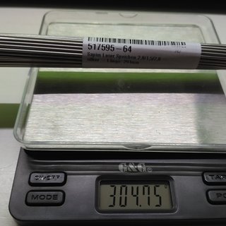Gewicht Sapim Speiche Laser 291mm, 64 Stück