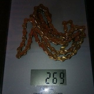 Gewicht KMC Chain Kette X 9 L Gold 107 Glieder, 9-fach