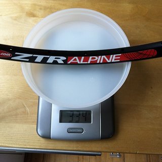 Gewicht Notubes Felge ZTR Alpine 26", 559x20, 32 L