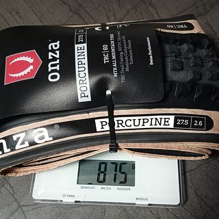 Gewicht Onza Reifen Porcupine skinwall TRC 60 27,5 x 2,6
