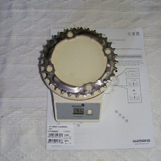 Gewicht Shimano Kettenblatt LX FC-M580 104mm, 32Z