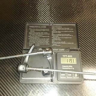 Gewicht Shimano Schnellspanner XTR 960er-Serie 100mm, 135mm