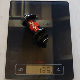 Gewicht DT Swiss Nabe 240s 100mm/QR, 32-Loch