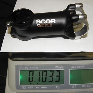 Gewicht Scor Vorbau MKII 31.8mm, 80mm, 7°
