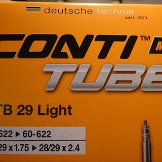 Gewicht Continental Schlauch MTB 29 Light SV/28x1.75-2.5"