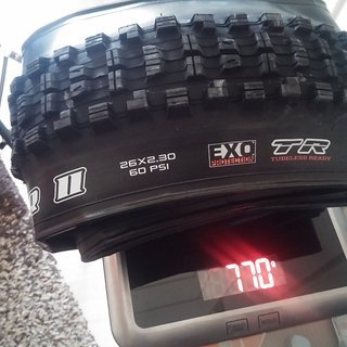 Gewicht Maxxis Reifen DHR2 Maxxpro EXO TR 26x2,3"