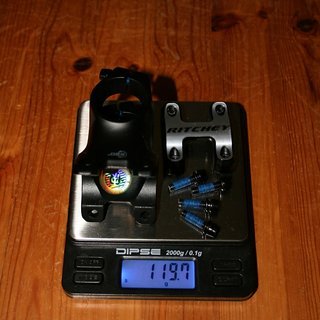 Gewicht Ritchey Vorbau WCS Trail 31.8mm, 45mm, 0°