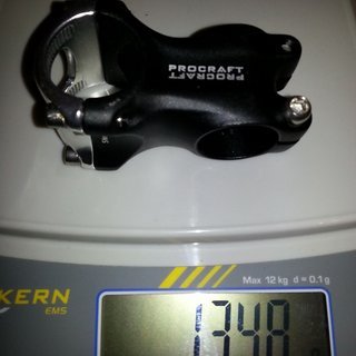 Gewicht Procraft Vorbau Ahead 31.8 II Short 31.8mm, 50mm, 5°