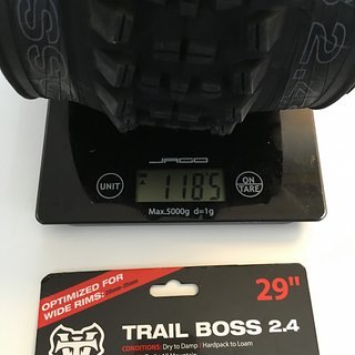 Gewicht WTB Reifen Trail Boss TCS Tough/Fast Rolling 29" x 2,4"