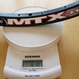 Gewicht SunRingle Felge MTX 31 26", 32 L