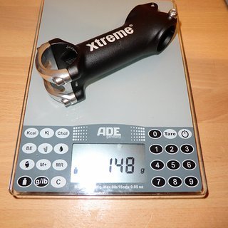 Gewicht Xtreme Vorbau Pro High Comfort 31,8mm, 100mm, 17°