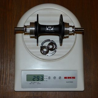 Gewicht Novatec Nabe A166SBT-BO 120mm/10, 32-Loch