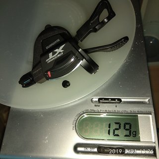 Gewicht Shimano Schalthebel XT SL-M8000 Rechts , 11-Fach