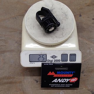 Gewicht Mounty Special Weiteres/Unsortiertes Fahrradglocke "Andy Pro" 22,2mm/25,4mm
