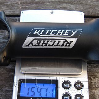 Gewicht Ritchey Vorbau Pro 31.8mm, 110mm, 6°