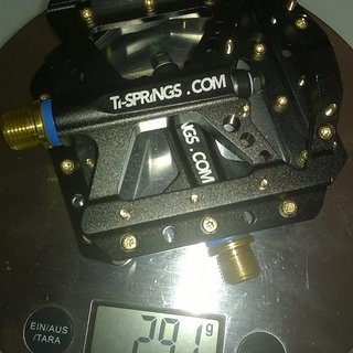 Gewicht Ti-Springs Pedale (Platform) Performance Flat Pedals 116*105*12mm LxWxD